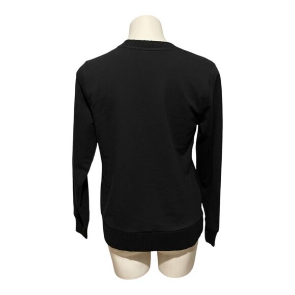 J Jason Wu XS Mixed Media Cable Knit with French Terry Sleeve Sweater - Picture 5 of 8